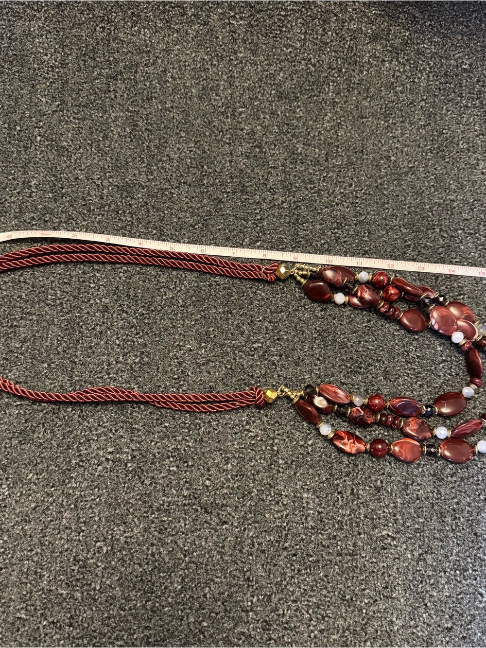Red Multi-Strand Beaded Necklace - Women Jewelry - Picture 6 of 7